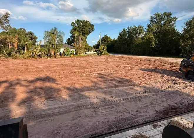 Lot cleared and graded flat